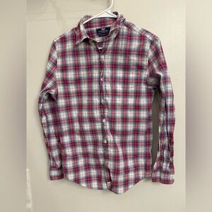 Men's vineyard vine XS Red and Blue Plaid Shirt button down casual dress shirt